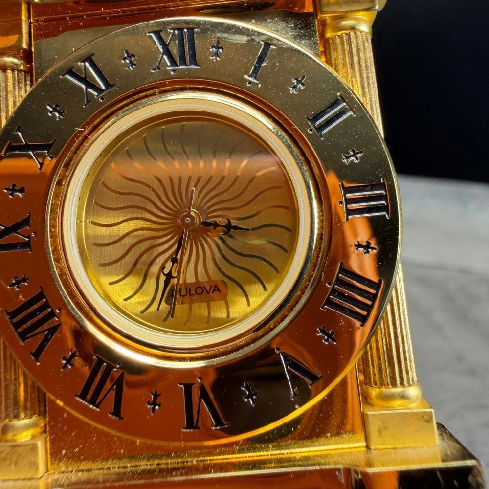 Bulova 1988 Miniature Gold Tone Dome Carriage Limited Edition Lantern Clock ASIS
